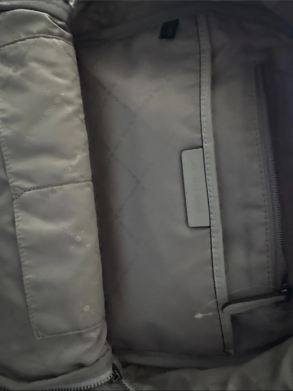 Michael Kors Quilted Cream Nylon Backpack with Silver Hardware